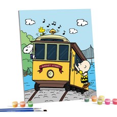 iLovePainting 花生漫畫 DIY 鑽石畫 40 x 50 cm, 火車旅行, 1個