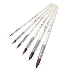 Bianyo 水彩尖頭刷 6 件套, 1組, 2號、4號、6號、8號、10號、12號