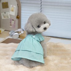 Lanboer 寵物條紋連身裙, 綠色, 1個