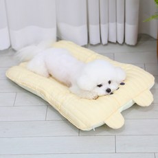 리토가토 반려동물 인견 범퍼 쿨매트 겉커버 + 속쿠션 세트, 옐로우, 1개