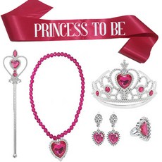 Mimi Party 皇冠頭飾肩帶寶石飾品公主套組, 1套, 粉色