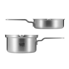 EDELKOCHEN Noodle Master 單柄湯鍋+單柄鍋 Set, 16cm, 單柄湯鍋 16*8cm+單柄鍋 16*5cm, 不鏽鋼, 1組