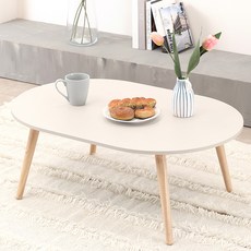 icancompany 橄欖 900 LPM 原木腳 茶几, 奶油米色