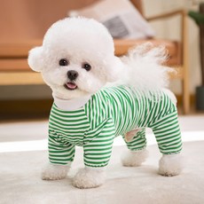 PASTEL PET 寵物彩色條紋連身衣, 綠色, 1個