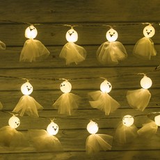 Vivacell 萬聖節LED裝飾燈 20燈 幽靈娃娃, 暖白光(Warm White)