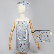 BEBE CHOUETTE 兒童防水圍裙頭巾收納袋組