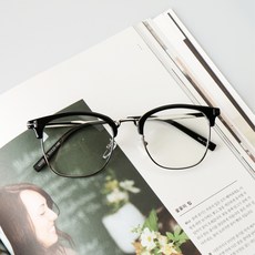 BEIMA 抗UV藍光黑色變色鏡片 + 方形輕量眼鏡框 62227 套組