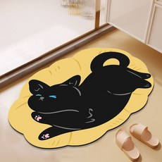 Withome 慵懶貓咪 蓬鬆地墊, 黃色