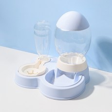 파스텔펫 반려동물 타원 반자동 급수식기, 블루, 1개
