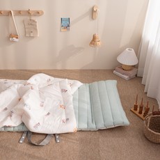 vivienda 莫代爾涼感午睡被+薄墊+枕頭組, 汽車款(薄荷綠)