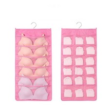 JINI SHOP 雙面壁掛式 正面6格 背面18格 內衣襪子收納袋, 2個