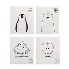 自然分解纖維抹布 白色款 4條入, 1組