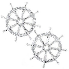 水鑽燙鑽方晶海洋 L, 2個, 銀色