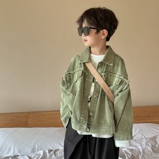 BABYMAX 兒童款檸檬水洗復古牛仔夾克