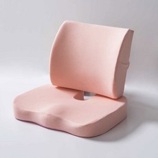 正確姿勢臀部坐墊+背部支撐腰墊組, 粉色的