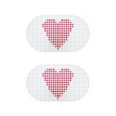 圓滾滾圓點水鴨與朋友們浴室腳踏墊 2件組, 愛心