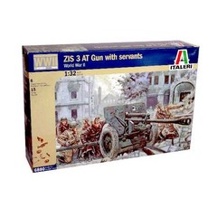 ITALERI ZIS 3 AT Gun with Servants 塑料模型步兵, 1個