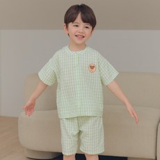 베베쥬 애니 체크 파자마 상하의 세트