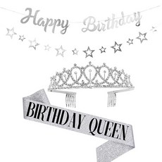 女童用生日派對裝飾+腰帶+皇冠, 類型 2, 1套