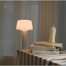 미드무드 미드센츄리 인테리어 조명 쉬폰 케이크 무드 장스탠드, 핑크 + 화이트