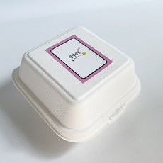 TINA PICNIC 正方形紙漿容器+祈求合格貼紙 粉色套組, 1套, 紙漿容器 20p + 祈求合格貼紙 50p