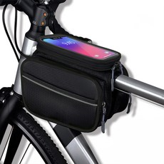 soonZAM 自行車上管雙面收納騎行手機包, 黑色, 1個