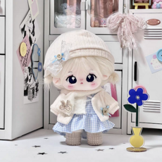 모카돌 스카이체크 원피스 솜인형옷, 1개, 스카이, 20cm