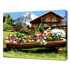 ECO SOLE DIY數字油畫 - 阿爾卑斯的清爽早晨 風景畫 40 x 50 cm, 1個