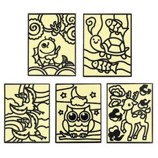 minhwashop 民畫燙金藝術貼紙5件組, 魚變龍圖, 烏龜, 鶴, 貓頭鷹, 鹿, 4套