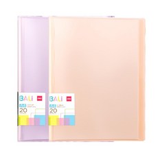 Deli 得力 粉彩透明20頁資料夾 2入組 EB032, 1組, 橘色, 紫色