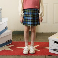 A.Toi 女童Avec Toi格紋短裙