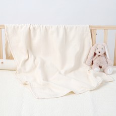 AiRabbit 嬰幼兒用三層純棉四季壓花毯, 象牙白