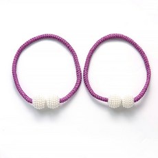 지앤와이 珍珠磁吸窗簾綁帶, 2個, 紫色