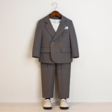 Orangedamom 男童雙排扣貼布西裝圓領T恤套裝