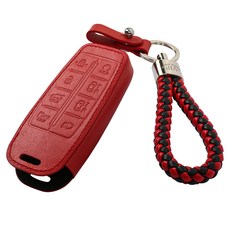 VIP Genesis GV80等適用 8鍵式皮革智能鑰匙圈, VH-13, 紅色