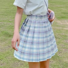 알로데 오리진체크 무늬 하이웨이스트 스커트