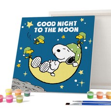 iLovePainting Peanuts Rest系列 數字油畫組 25 x 25cm, 1個, 史努比 晚安