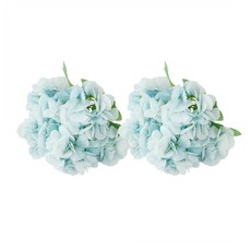 Blue Market 客廳裝飾人造繡球花束 2束, 藍色, 2個