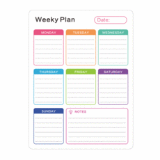 Hariz 玩具磁性備忘錄板 週計畫表 彩色