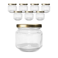 圓形玻璃瓶 金色蓋 KH5, 8個, 250ml