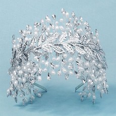 Minsung Company 寬邊花冠髮帶, 銀色, 1個