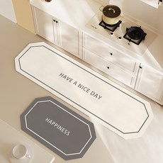 Young Market現代字母PVC廚房地墊+腳踏墊組, 1套, C款