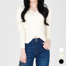 모이르벨라 여성용 러디 랩 브이넥 니트 T25SS2-A1625