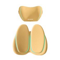 bebehome 汽車頭枕腰靠舒壓護脊組, 腰部支撐, 1組, 黃色