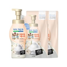 LION 獅王 泡泡沐浴乳容器 700g*1入+補充包 650g*2入 白色花束香, 1組