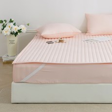 BAZAAR 馬卡龍四季固定鬆緊帶床墊, 桃粉色