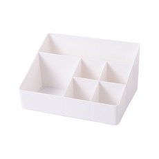 化妝品 筆 多用途 收納 整理盒 07 6格 白色, 1個