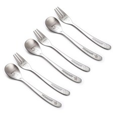 HOMEANY 韓國製兔子餐具6件組, 茶匙 3入 + 茶叉 3入, 1套