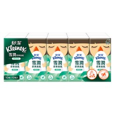 Kleenex 舒潔 雪潤舒鼻面紙 紙手帕 過敏鼻適用 10抽, 10包, 1袋