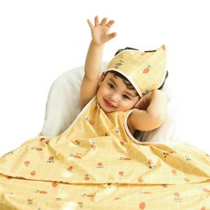 babyclo 兒童防水無袖拉鍊式飯衣, 黃色胡蘿蔔款, 1件, 1件
